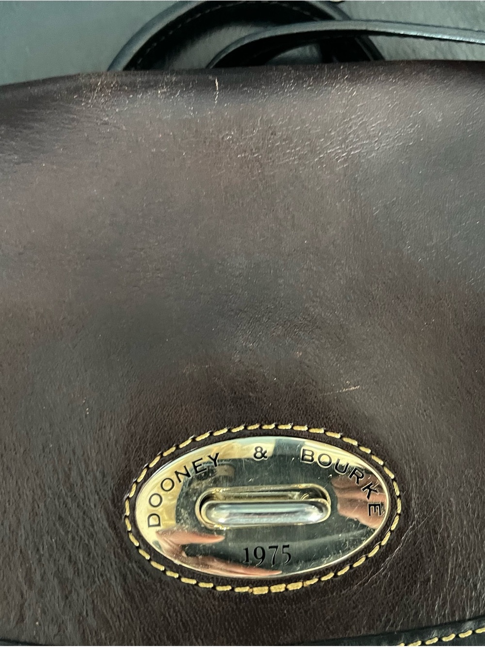 Dooney & Bourke Brown and Cream Two-Tone Leather Crossbody - Picture 5 of 7